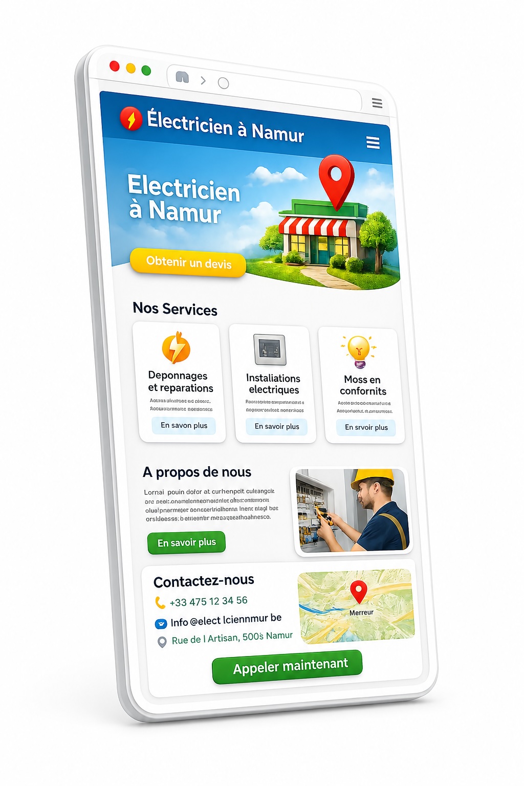 Aperçu d'un site « One Page » OnePageOneDay