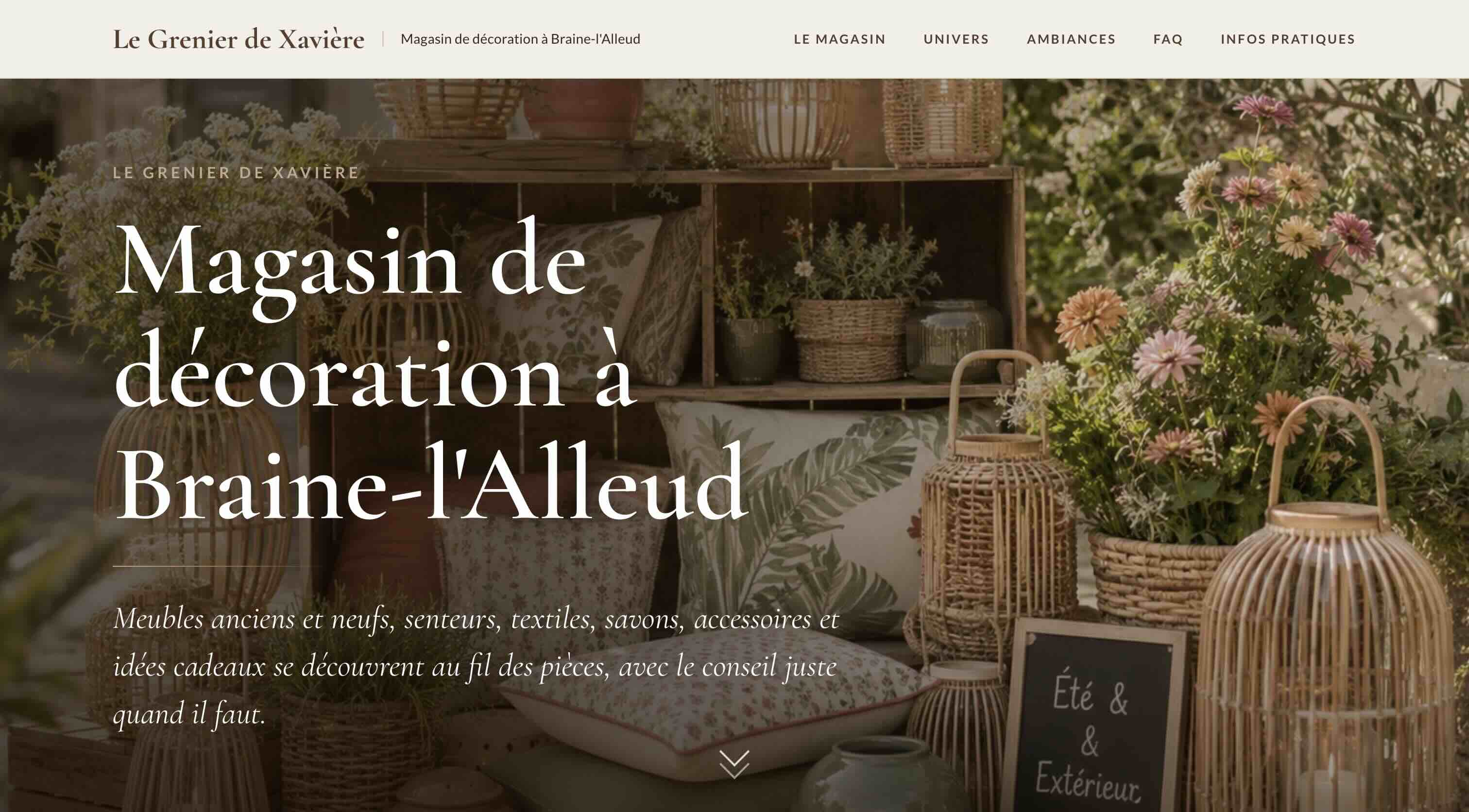 Aperçu du site Le Grenier de Xavière, magasin de décoration à Braine-l'Alleud