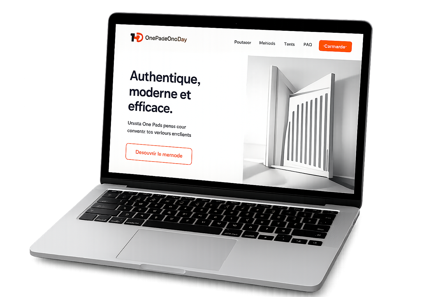 Aperçu d'un site professionnel OnePageOneDay sur ordinateur portable