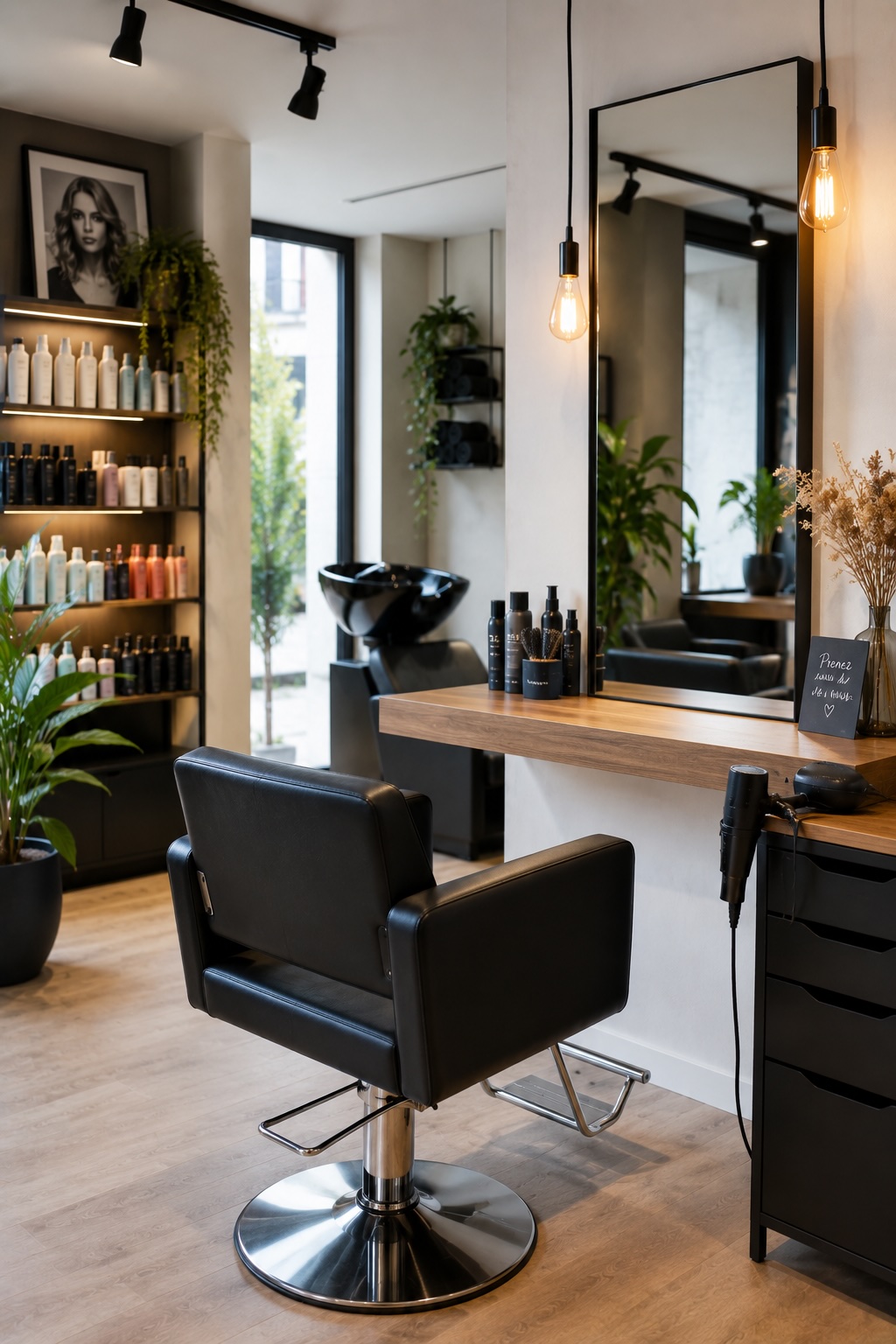 Client consultant le site d'un salon de coiffure avant de réserver une coupe
